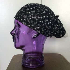 Hair cap with sparkly paw and star print